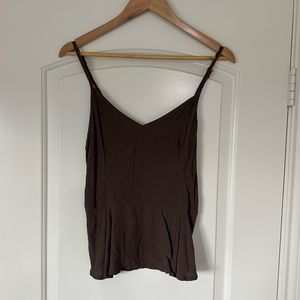 NWT urban outfitters pins and‎ needles gray brown camisole tank top with zipper